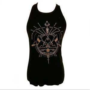 Spiritual Gangster Gold Graphic Racerback Tank